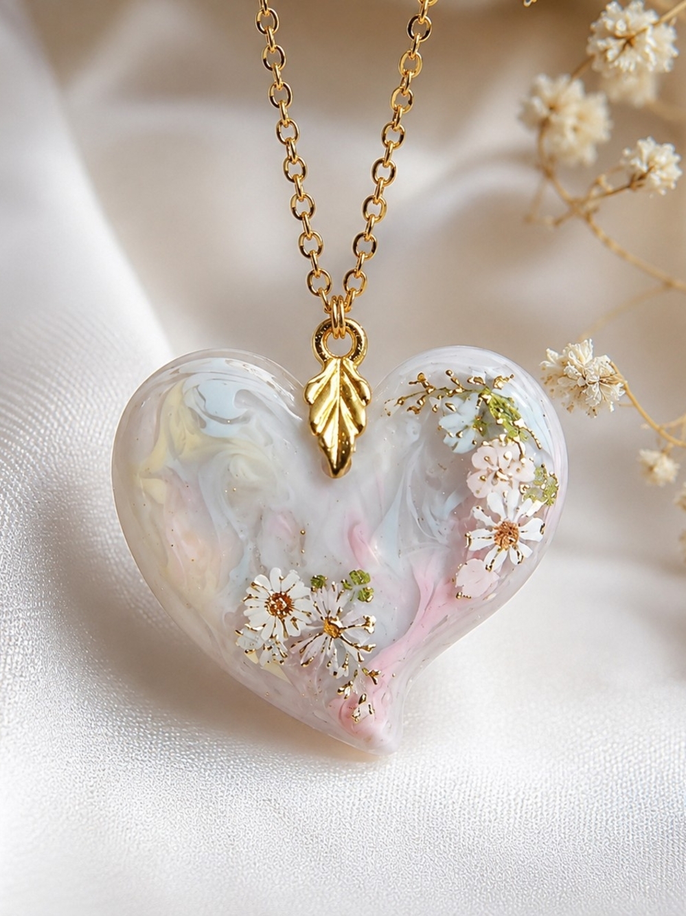 Gold-Accented Heart Pendant Necklace